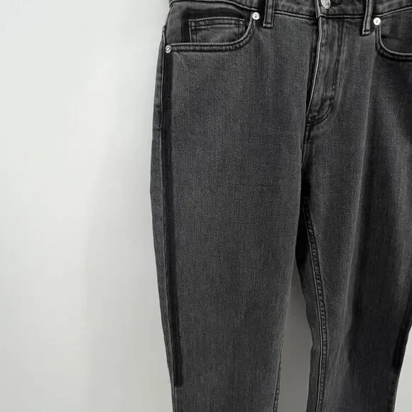 Burberry Women W30 Mid Rise Skinny Stretch Jeans Denim‎ Black Gray Wash Leather